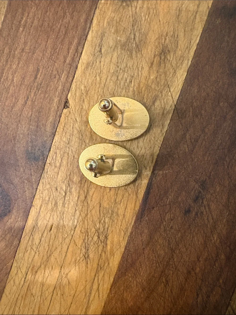 Gold Color Oval Monogram Cufflinks - Letter D